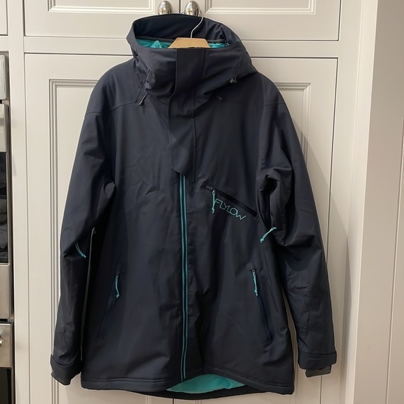 Flylow Women's Sarah Insulated Jacket Dark Gray/Navy?  Warm!! Like New!! Size L - Picture 1 of 13